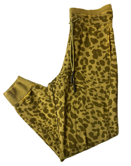 Women's Green Army Cheetah Wash Joggers - XS