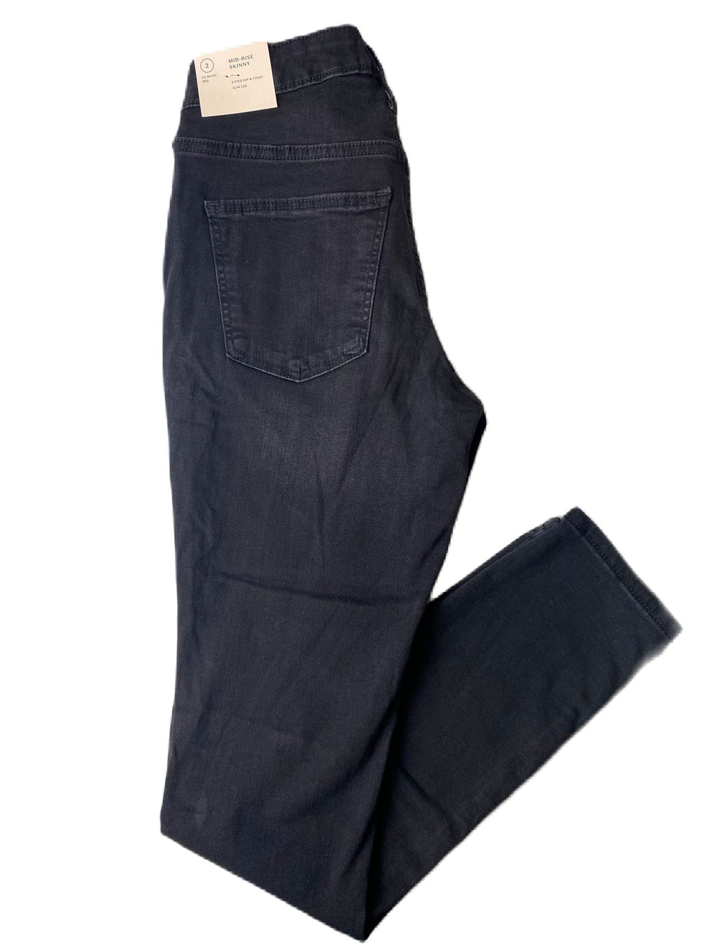 Women's Black Mid-Rise skinny Jeans - 2/26R