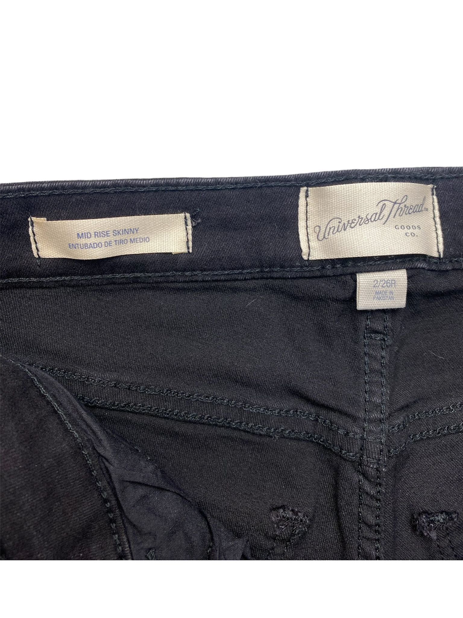 Women's Black Mid-Rise skinny Jeans - 2/26R