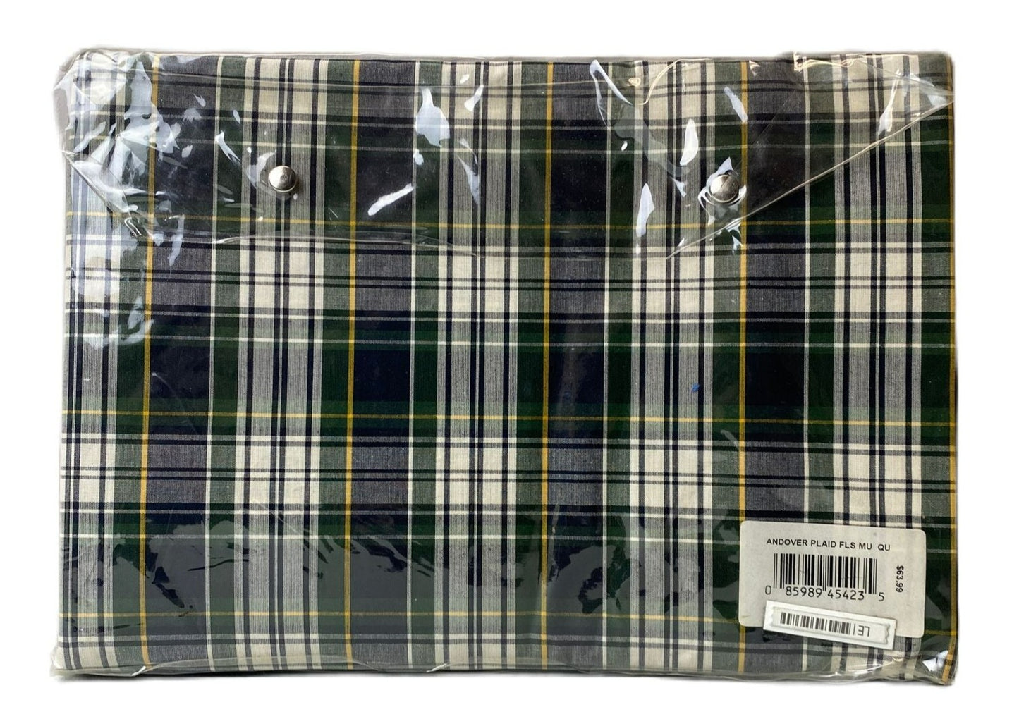 Green Andover Plaid Queen Flat Sheet