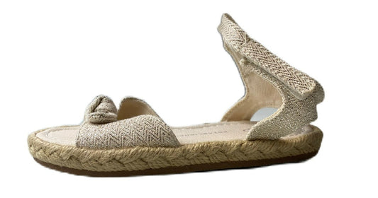 Girls Beige Jute Sparkle Sandals - 7