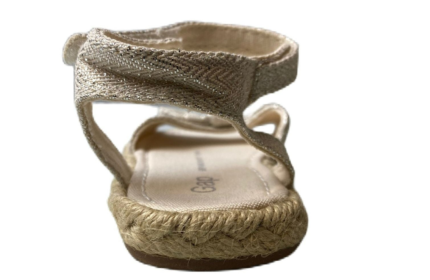 Girls Beige Jute Sparkle Sandals - 7