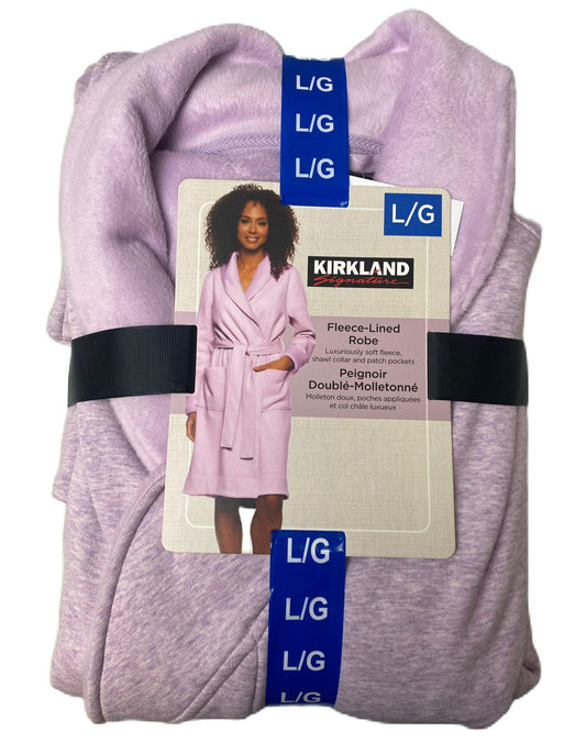 Kirkland Women's Light Purple Fleece Lined Robe / Various Sizes