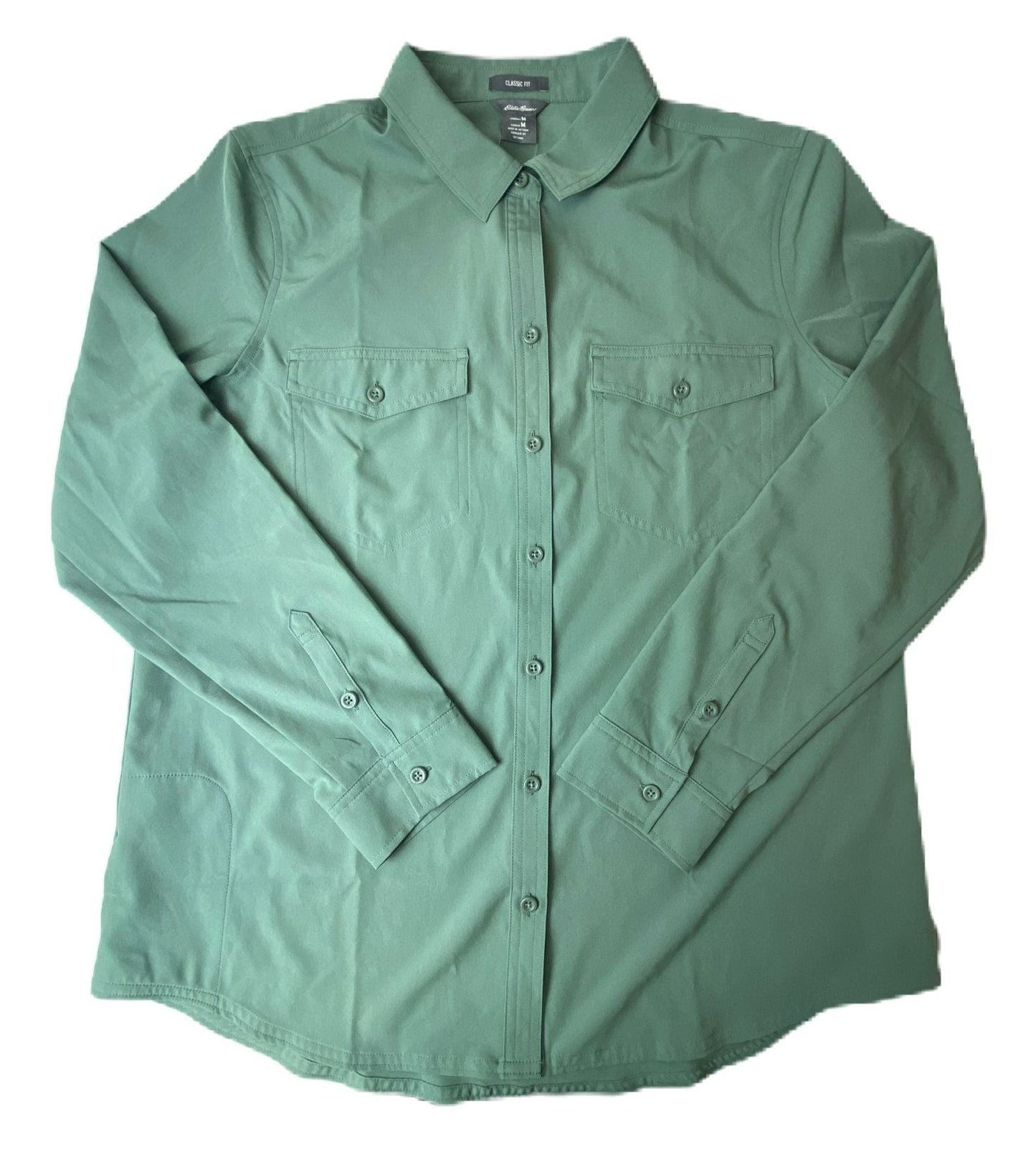 Women's Green Departure Dress Shirt - M