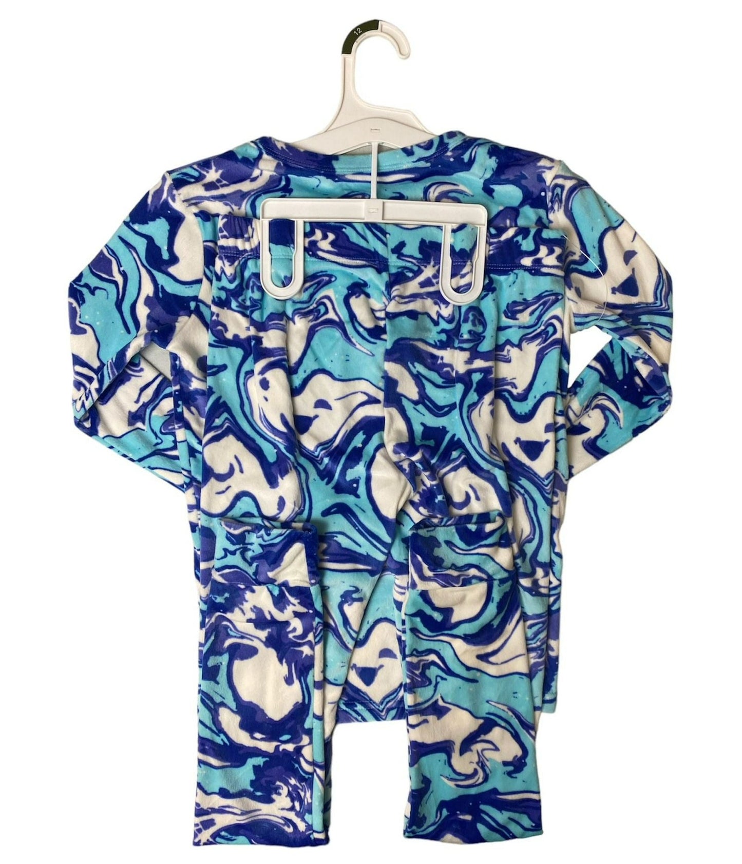 Girls Blue Tie Dye 2-Piece Pajama Set - 12