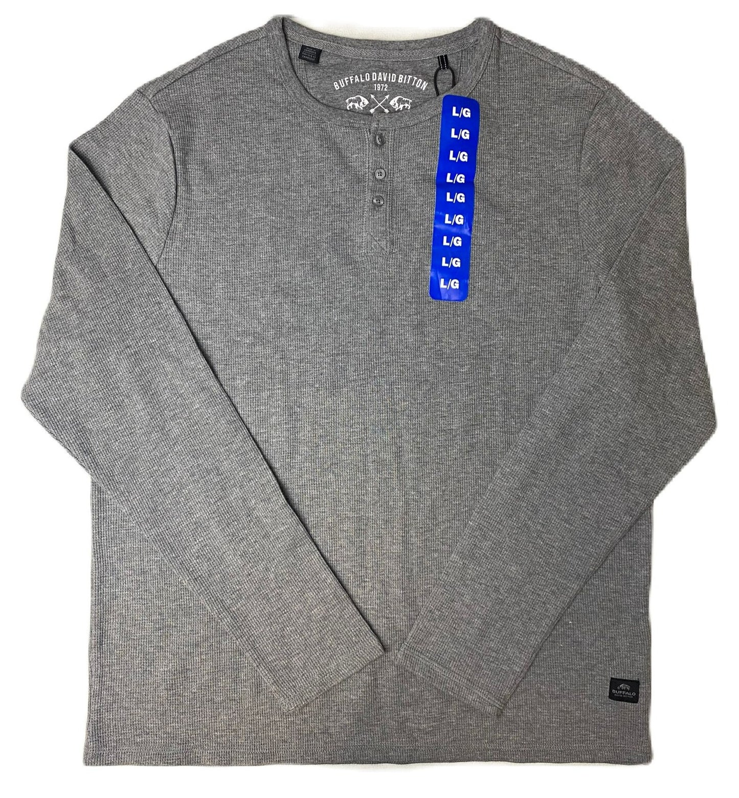 Men's Grey Waffle Long Sleeve - L