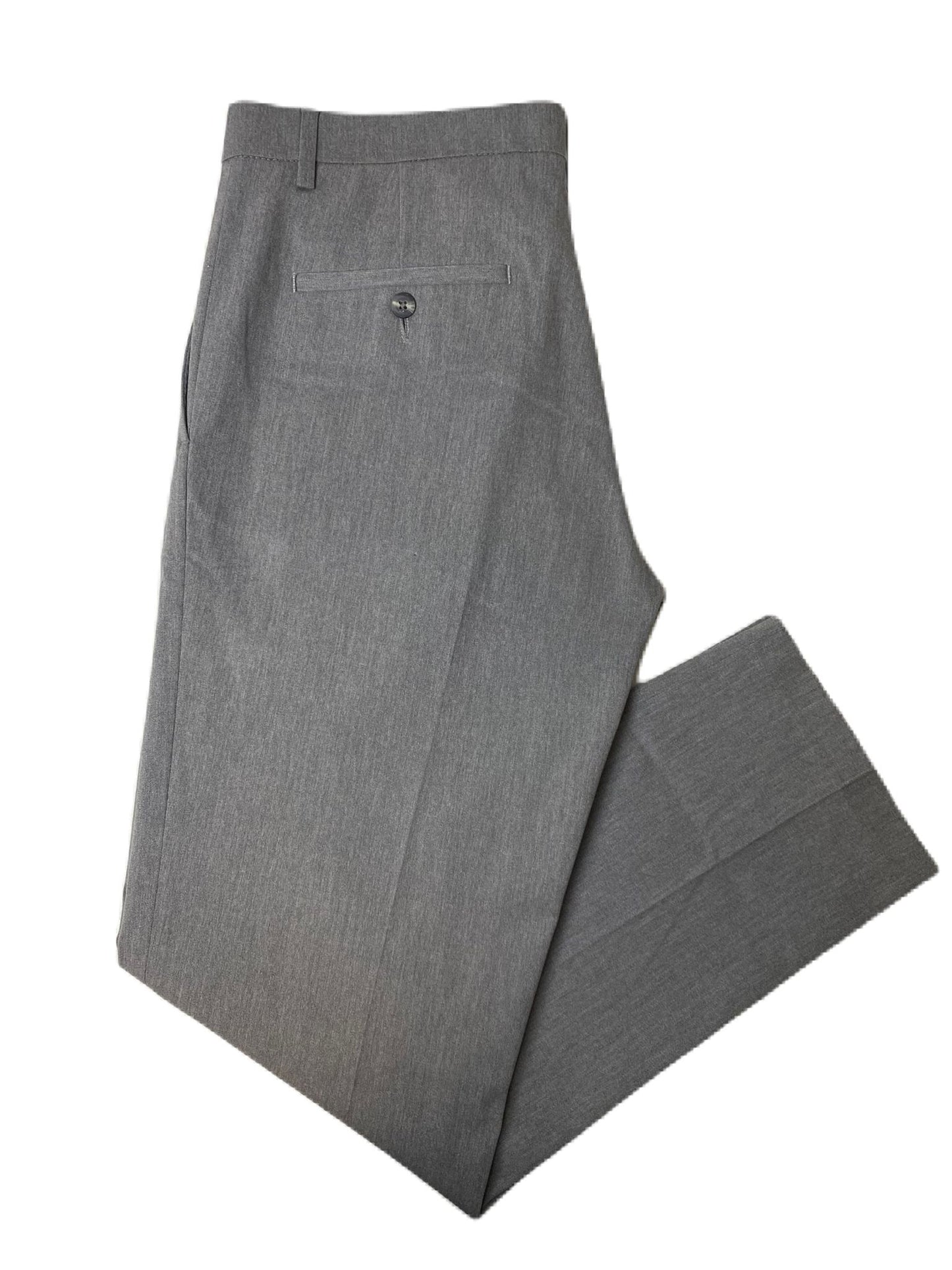 Men's Grey Stretch Straight Fit Dress Pants - 32x30