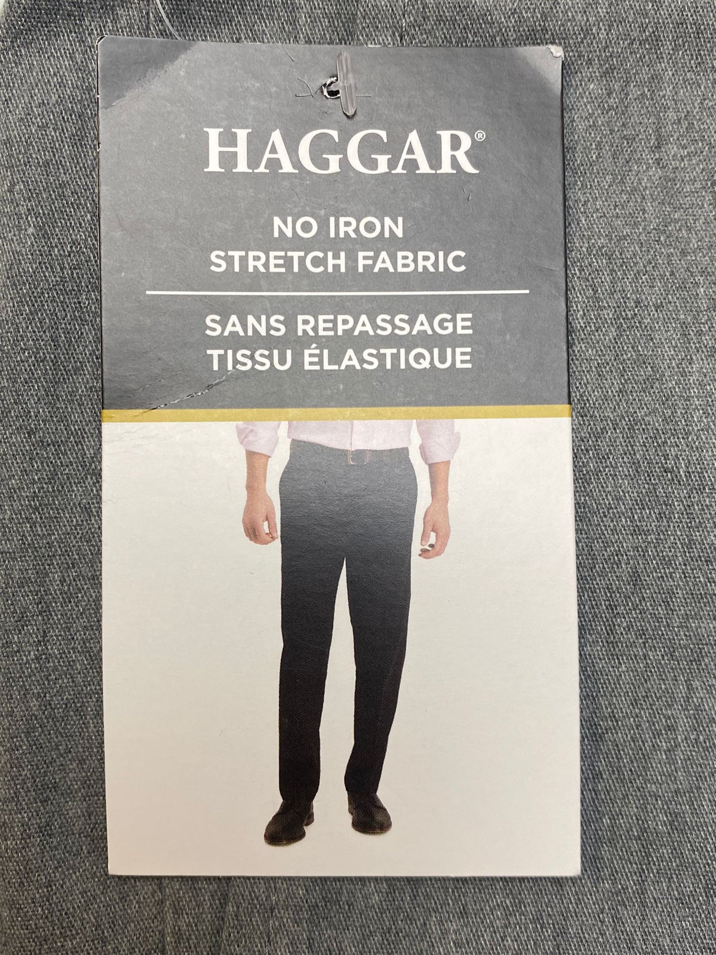 Men's Grey Stretch Straight Fit Dress Pants - 32x30