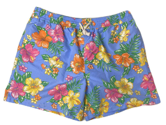 Men's Light Blue Flower Swim Shorts - XL