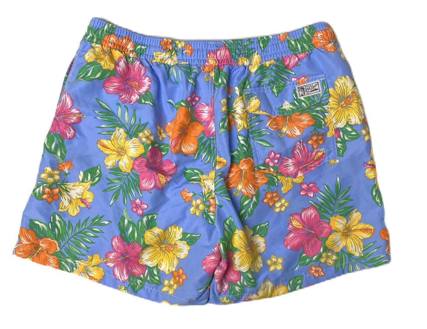 Men's Light Blue Flower Swim Shorts - XL