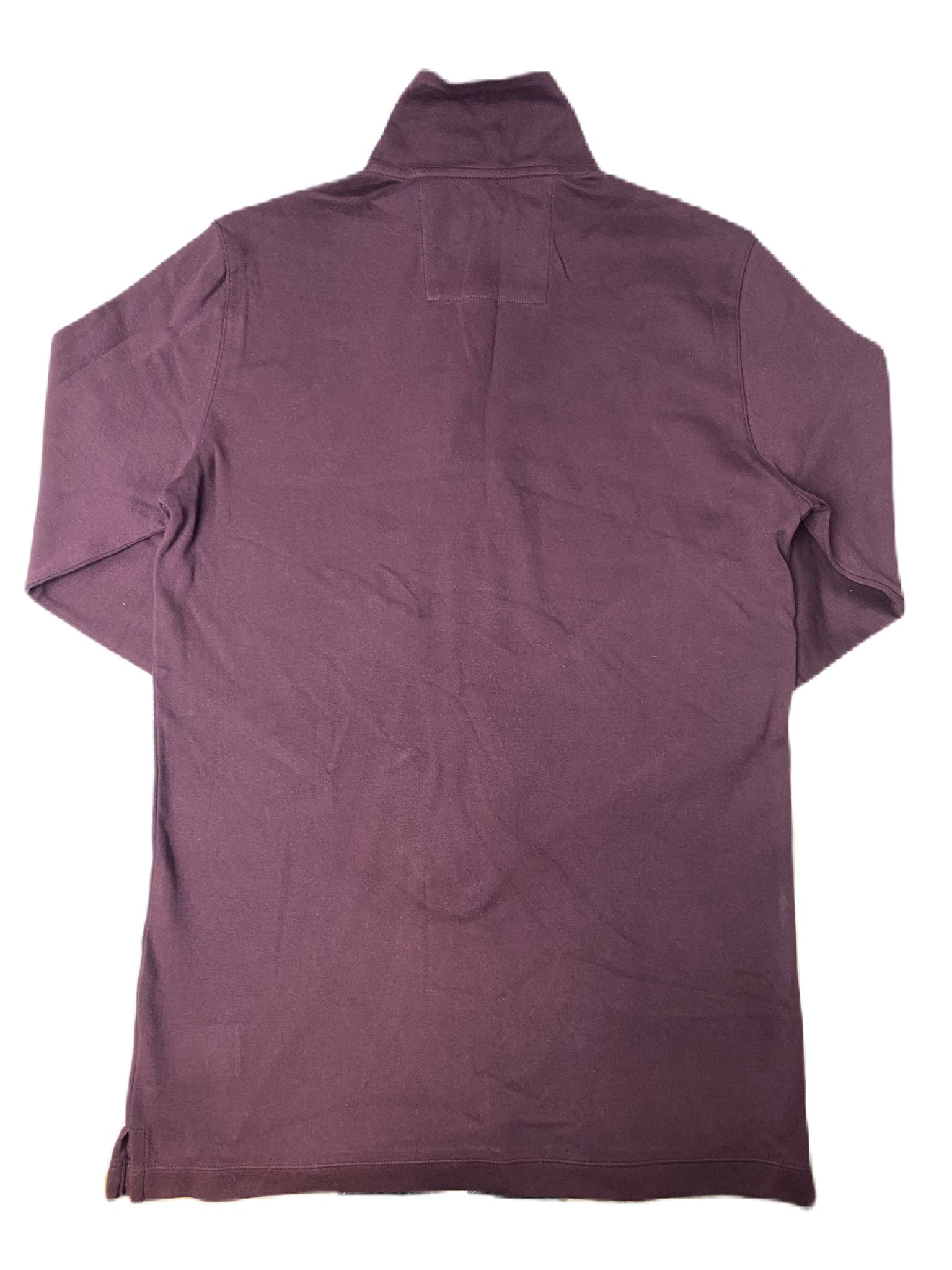 Men's Dark Maroon Long Neck 1/4 Zip Shirt - S