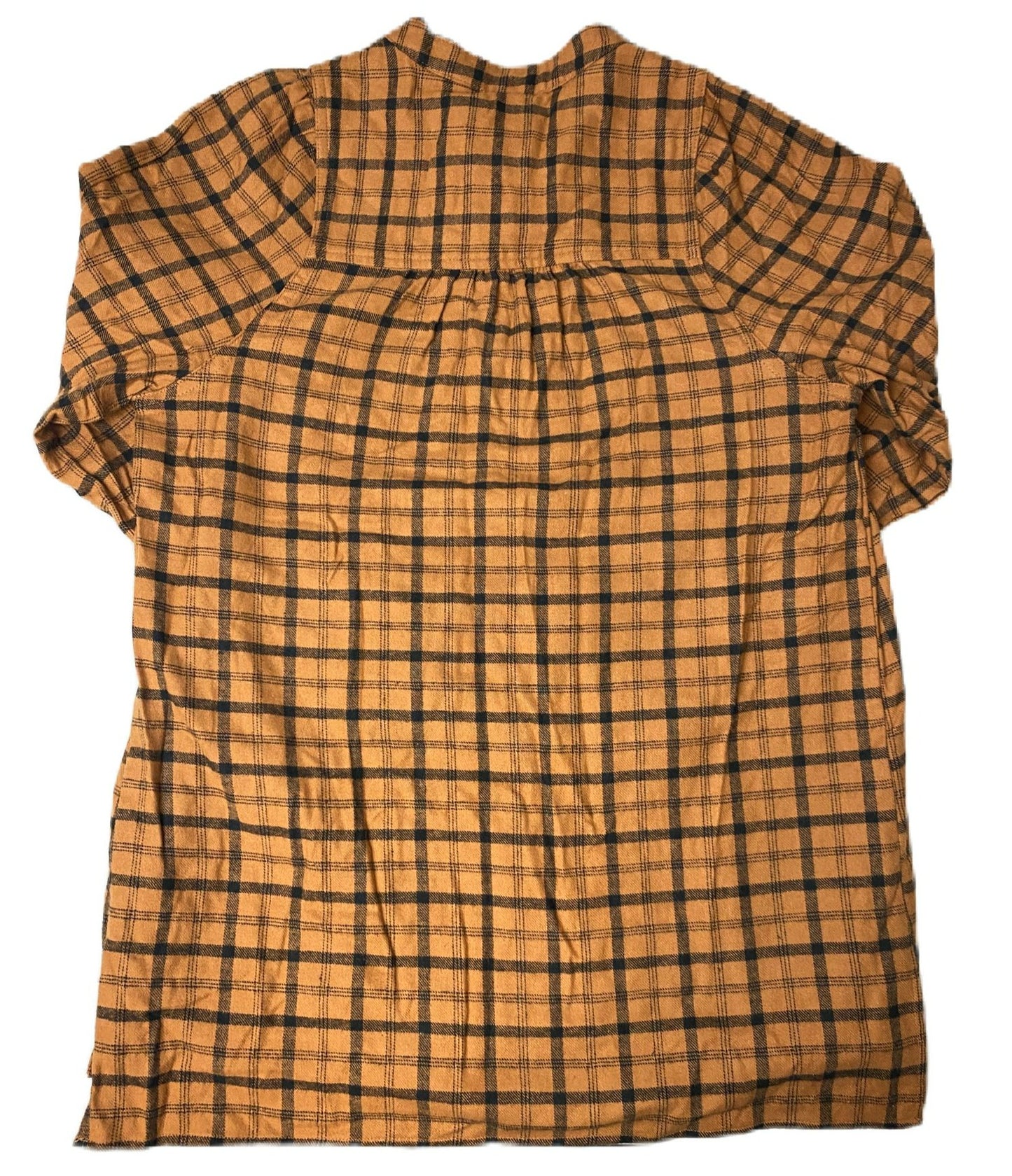 Women's Brown and Black Maternity Flannel Flare Top