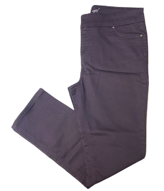 Women's Dark Purple Pull-on 5-Pocket Pants - 12