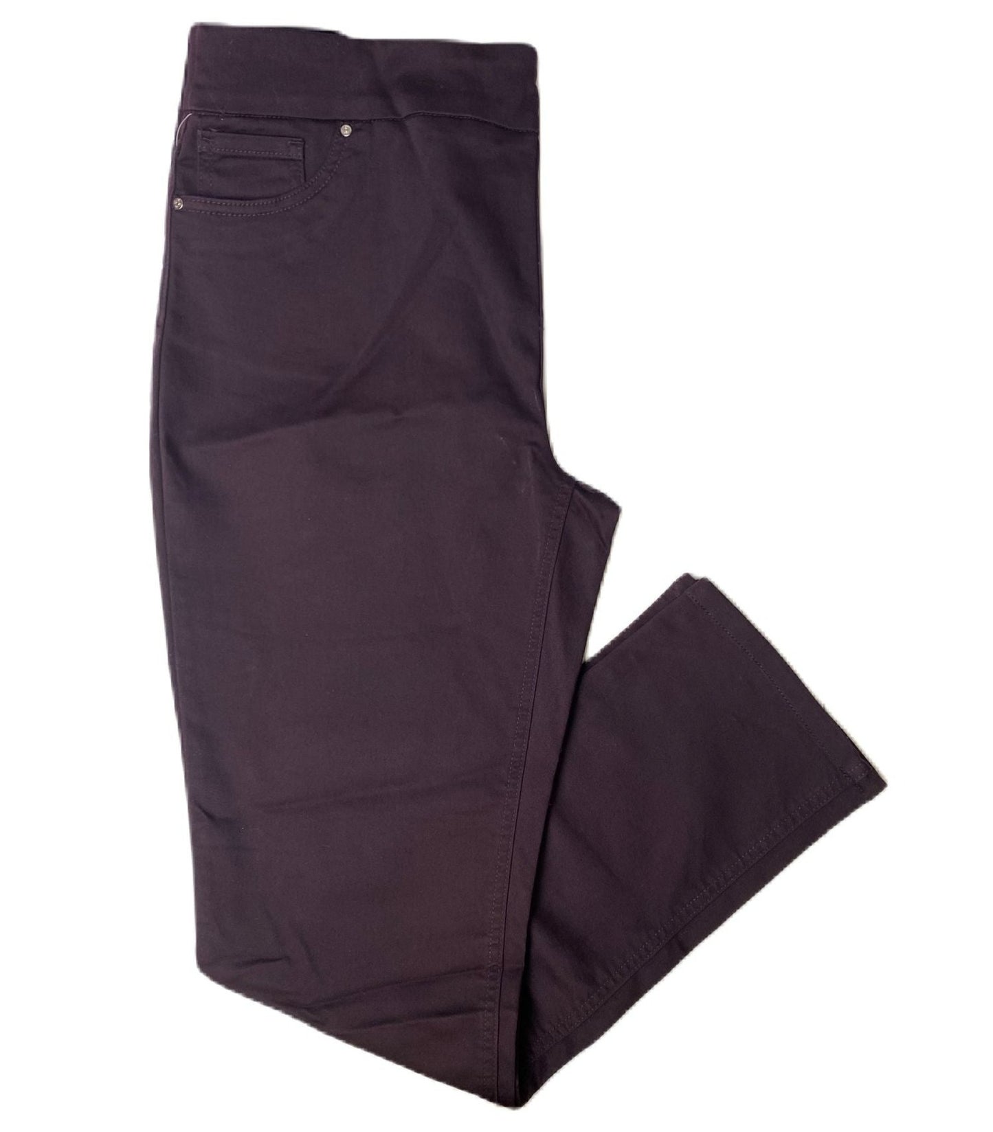 Women's Dark Purple Pull-on 5-Pocket Pants - 12