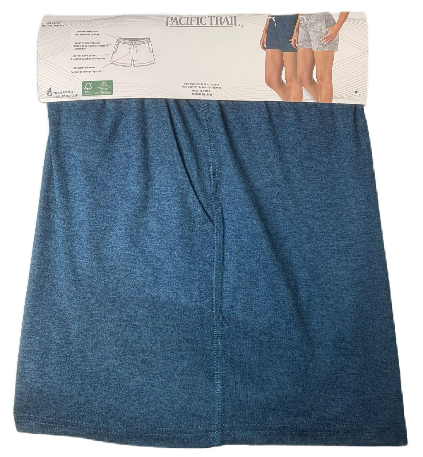 Women's Gray and Blue 2-Pack Stretch Shorts - L