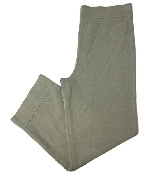 Women's Green Cropped Wide Leg Yarn Pants - XL