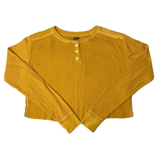 Women's Yellow Cropped Long Sleeve Shirt - M