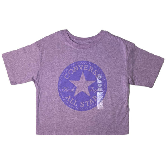 Girls Purple Cross-Back Short Sleeve Shirt