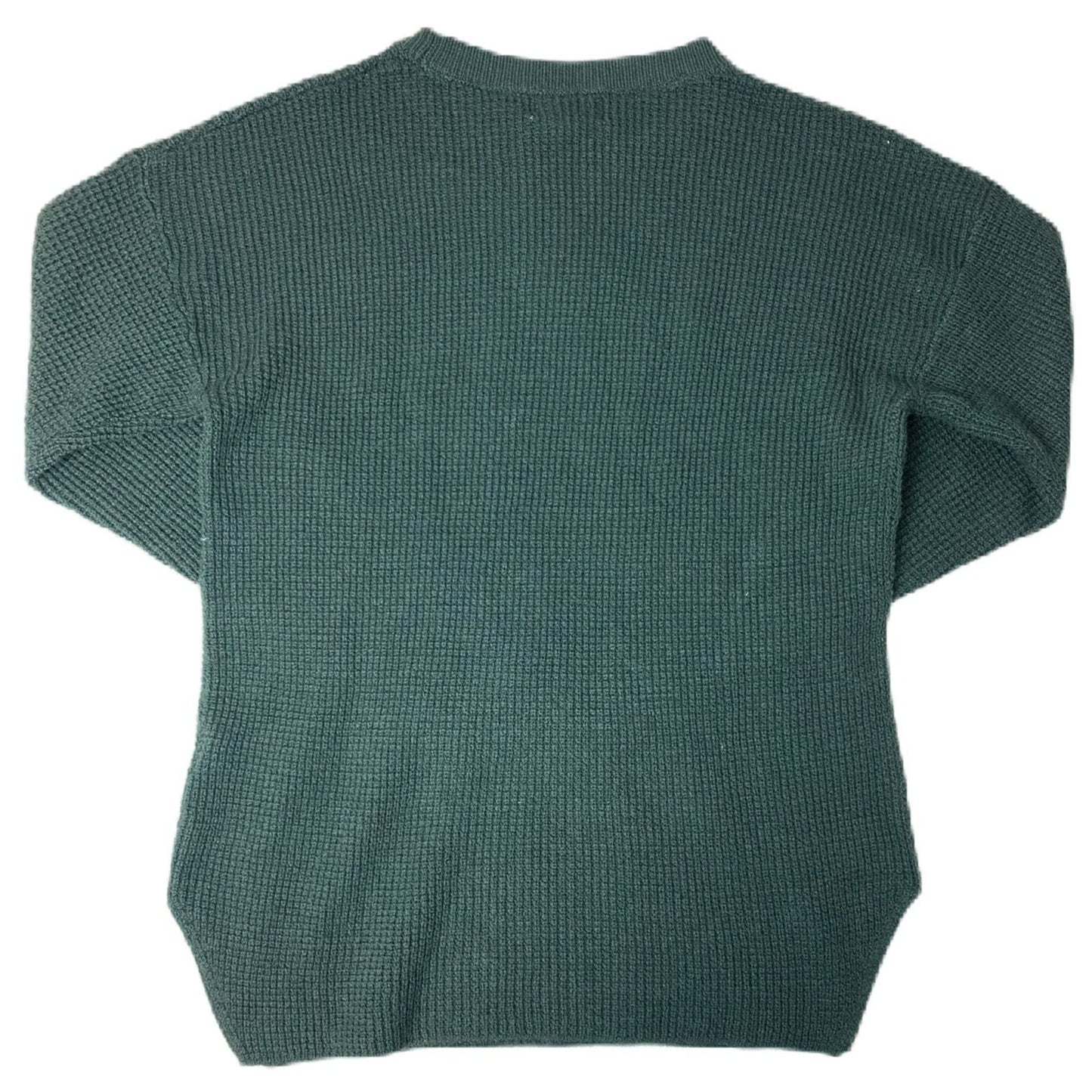 Women's Dark Green Ribbed Knit Sweater - S