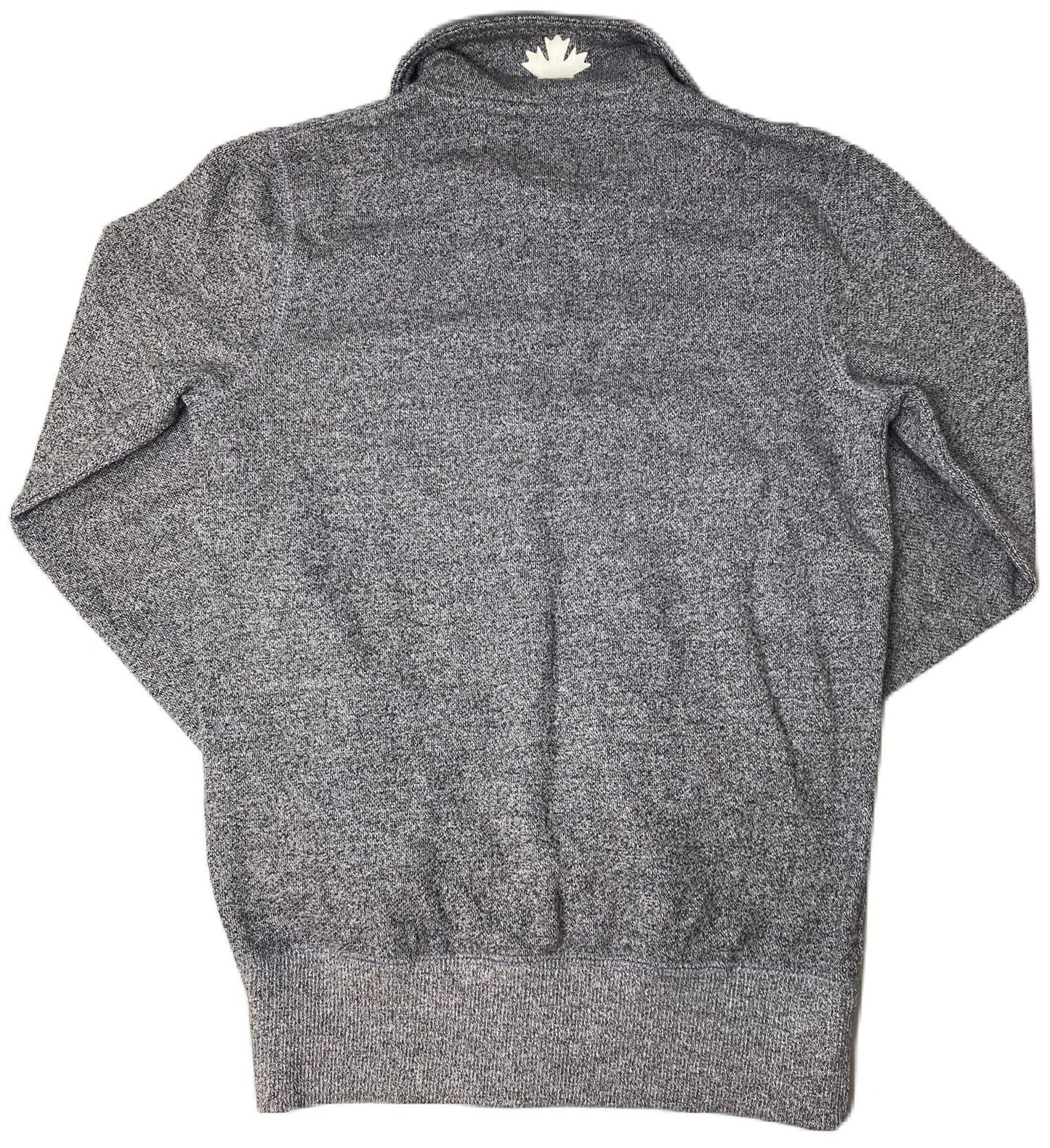 Women's Grey and Black 1/4 Zip Polo Sweater - XXS