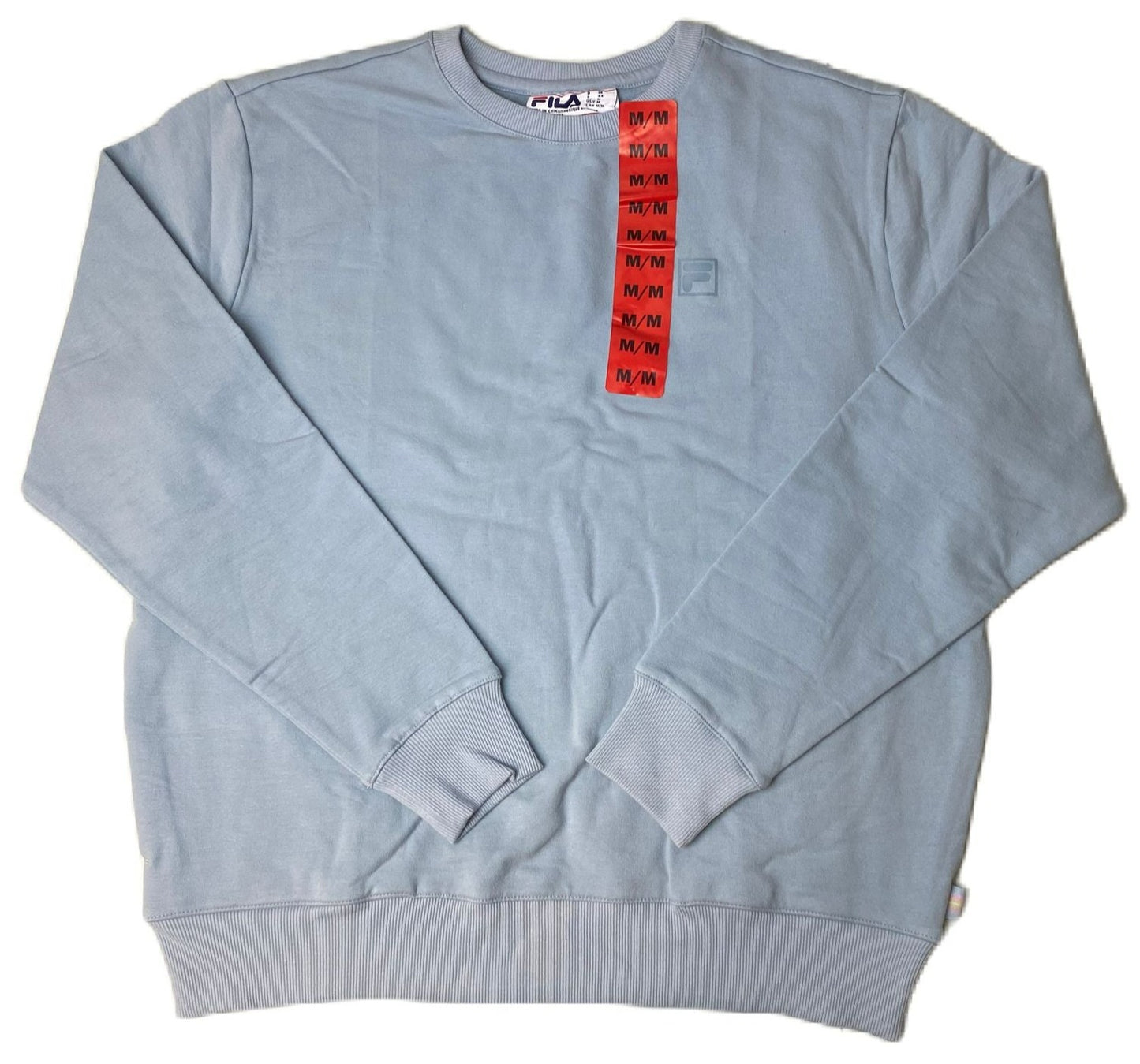 Women's Light Blue French Terry Crew Neck Sweater - M