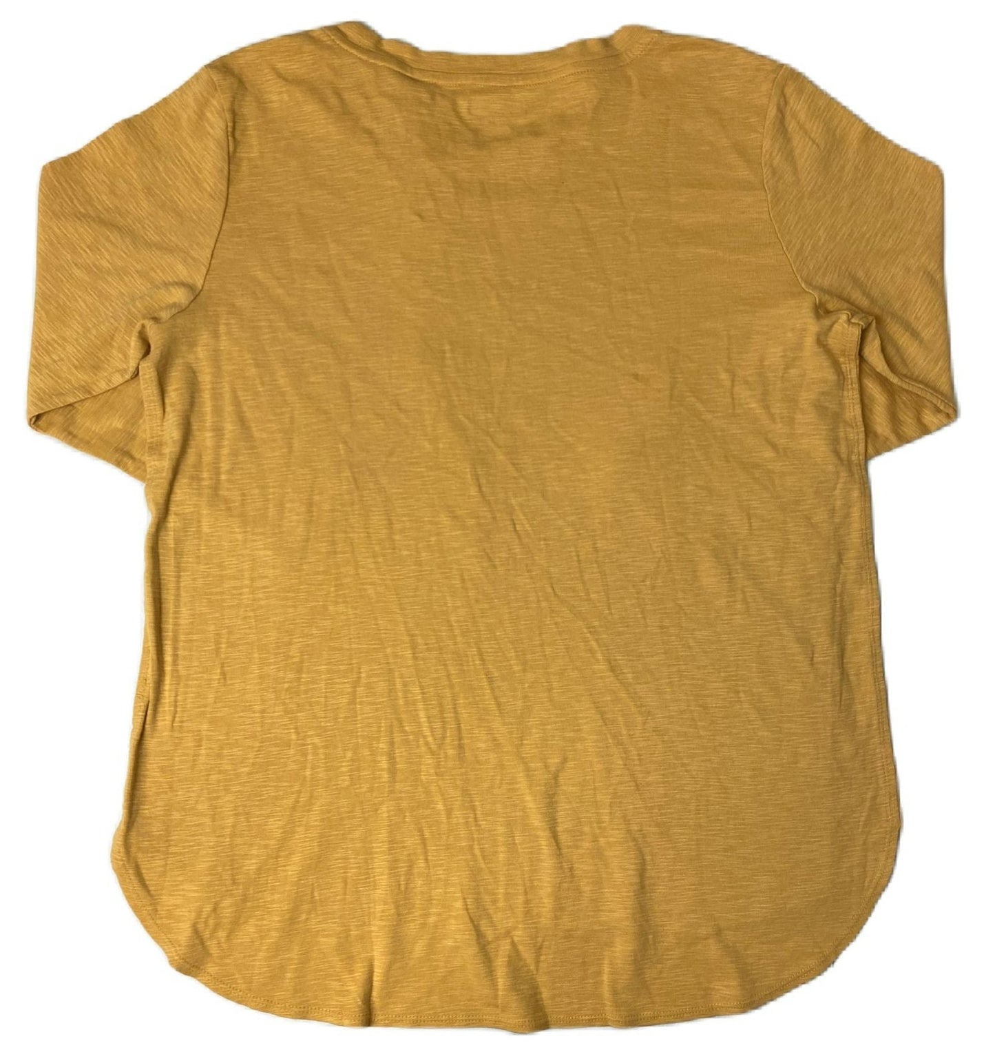 Women's Yellow 3/4 Sleeve Slub T-shirt