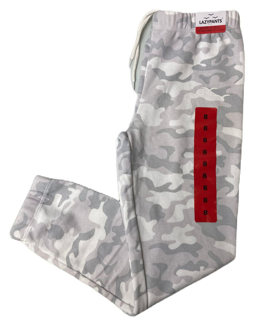 Girls White Camo Drawstring Joggers - 8