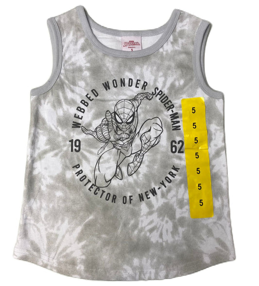 Boys White and Grey Character Themed Sleeveless Shirt - 5