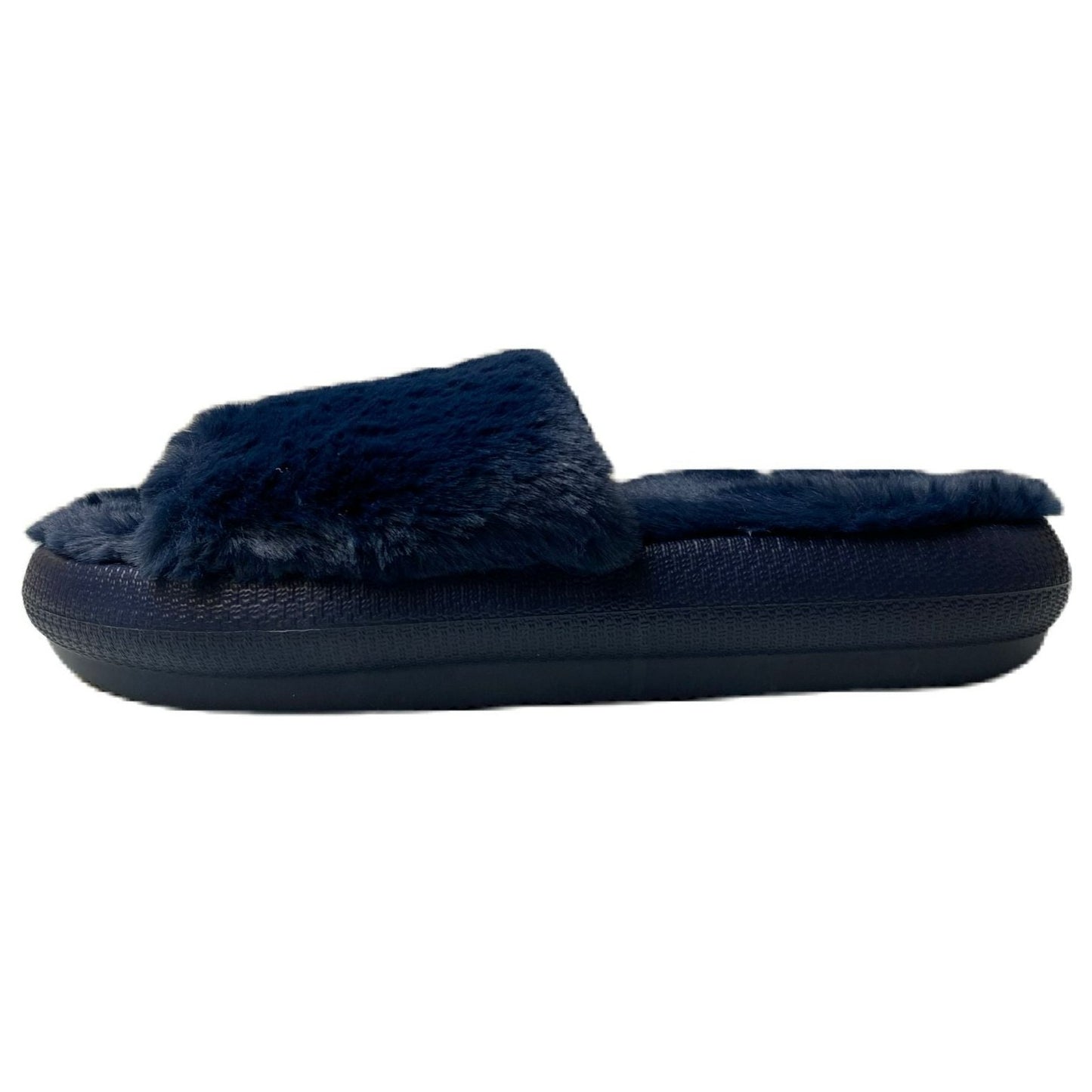 Women's Dark Blue Plush Cushion Slide