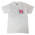 Unisex White Pink Flower T-Shirt L