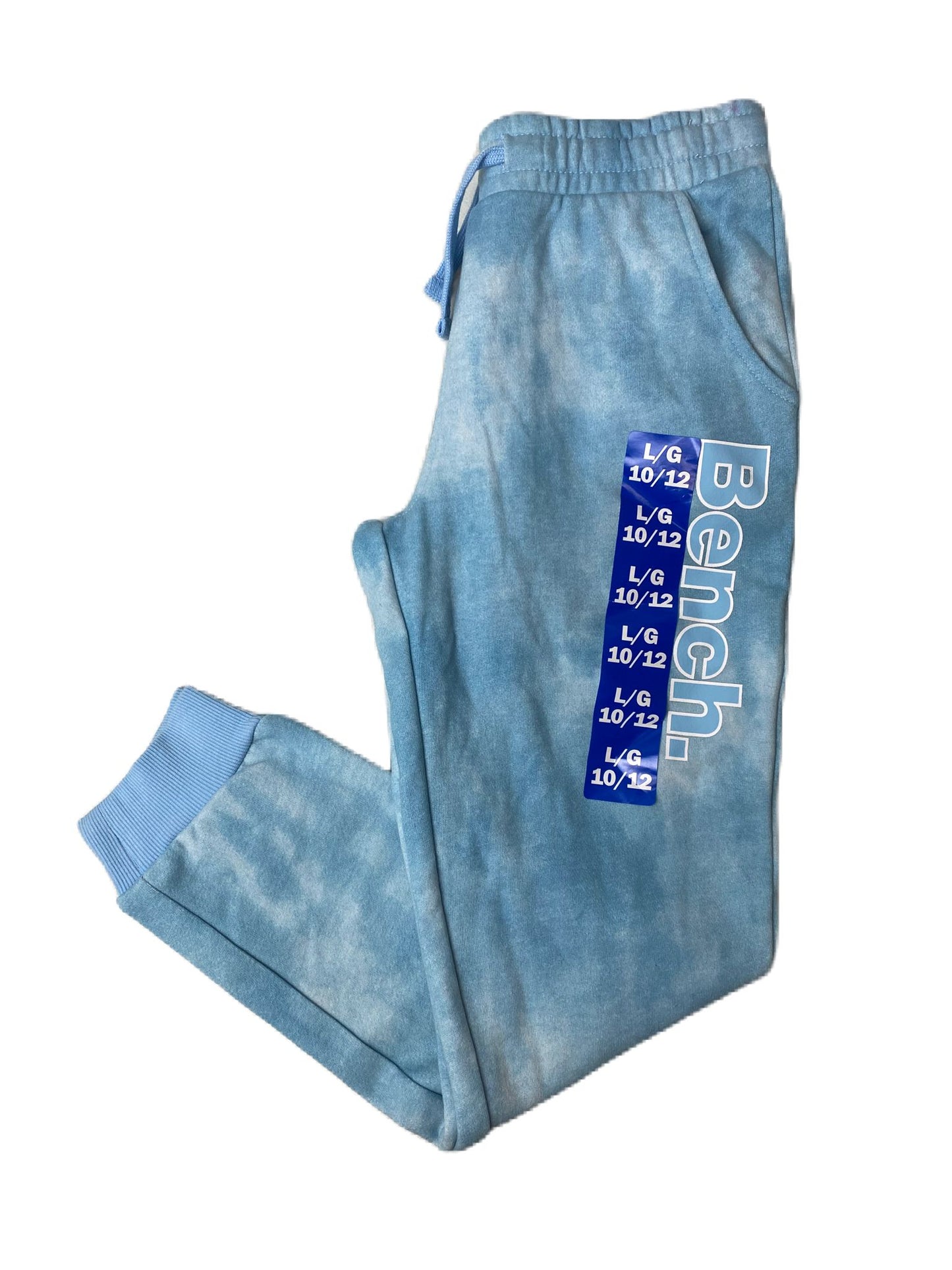 Girls Blue and White Tie-Dye Joggers - L (10/12)