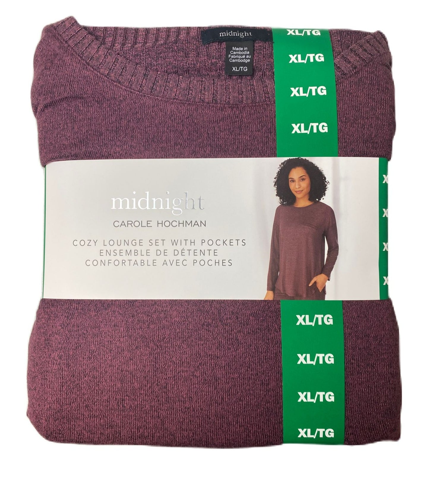 Women's Purple Cozy Lounge Set with Pockets - XL