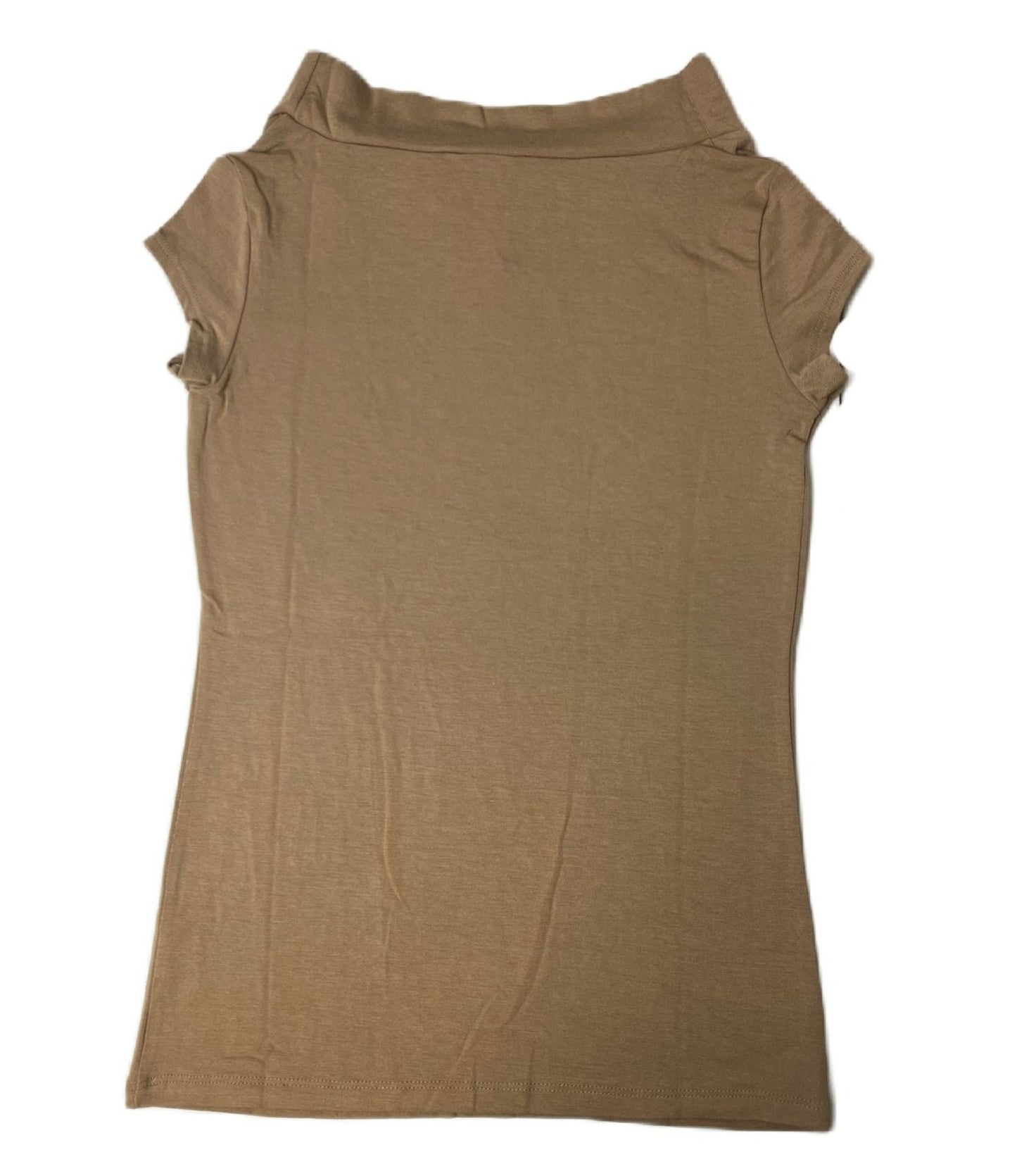 Women's Brown Loose-Neck Short Sleeve Shirt