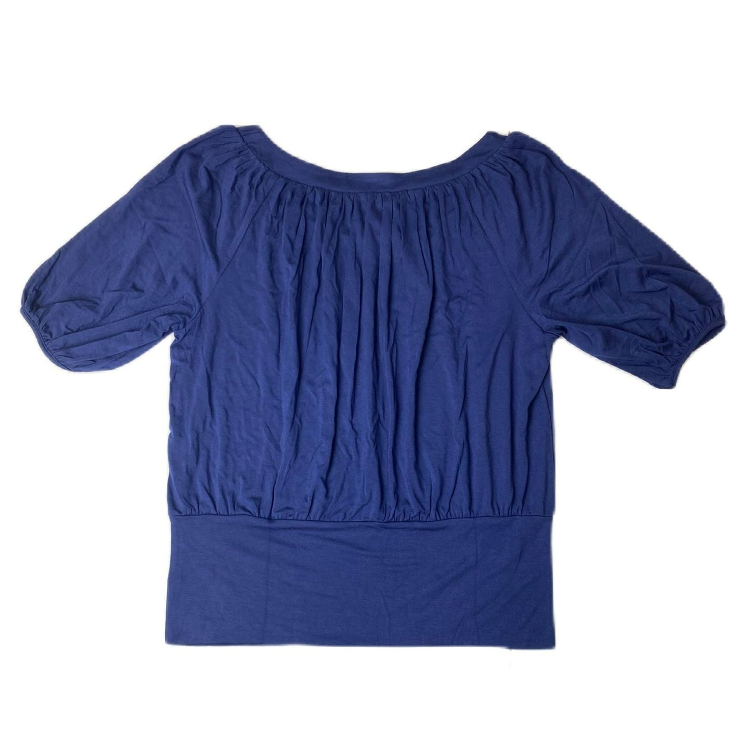 Women's Dark Blue Puff Sleeve Shirt - M