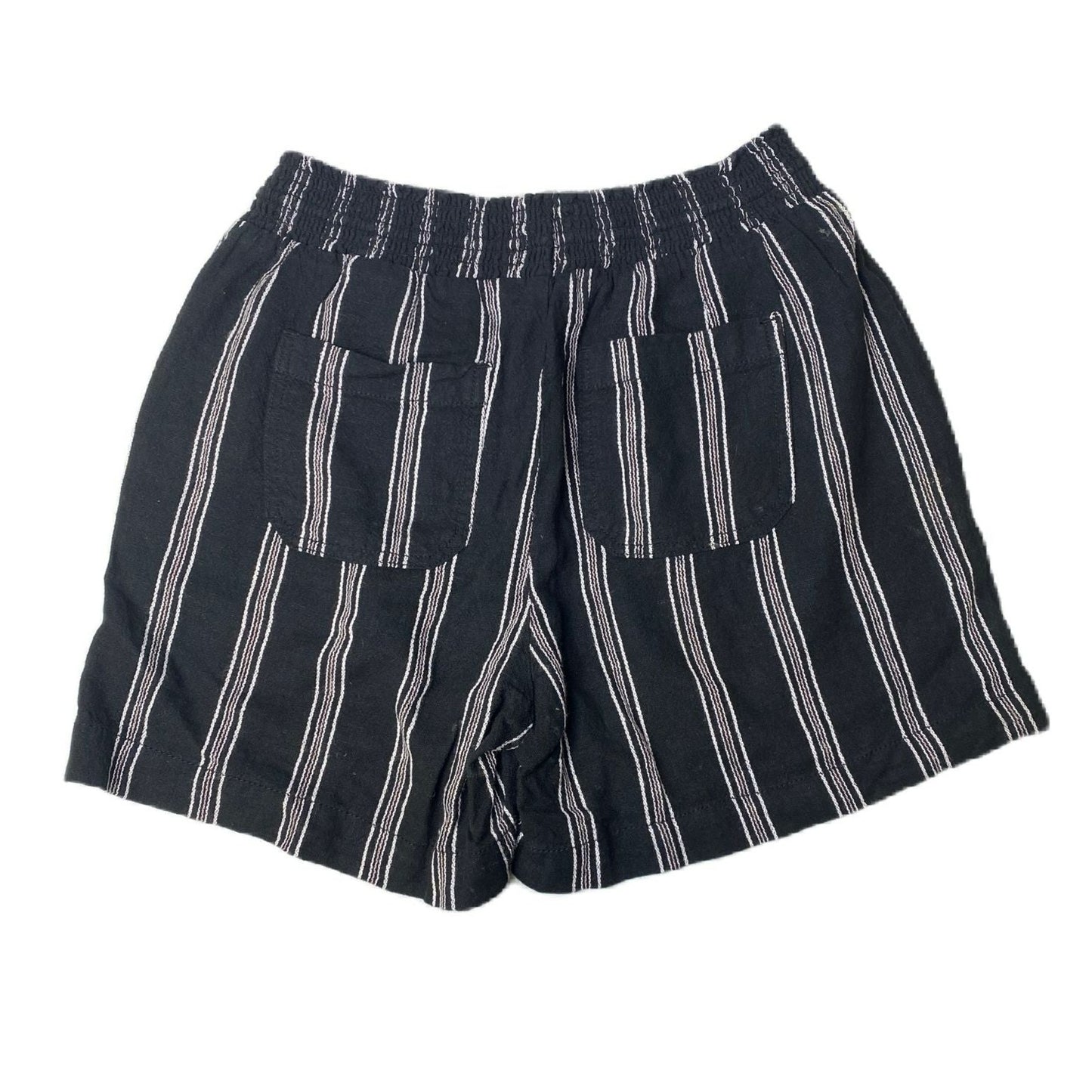 Women's Black and White Linen Blend Shorts - S