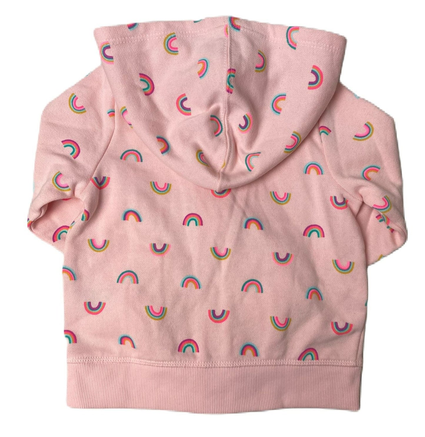 Girls Pink Rainbow Full-Zip Sweater - 2t