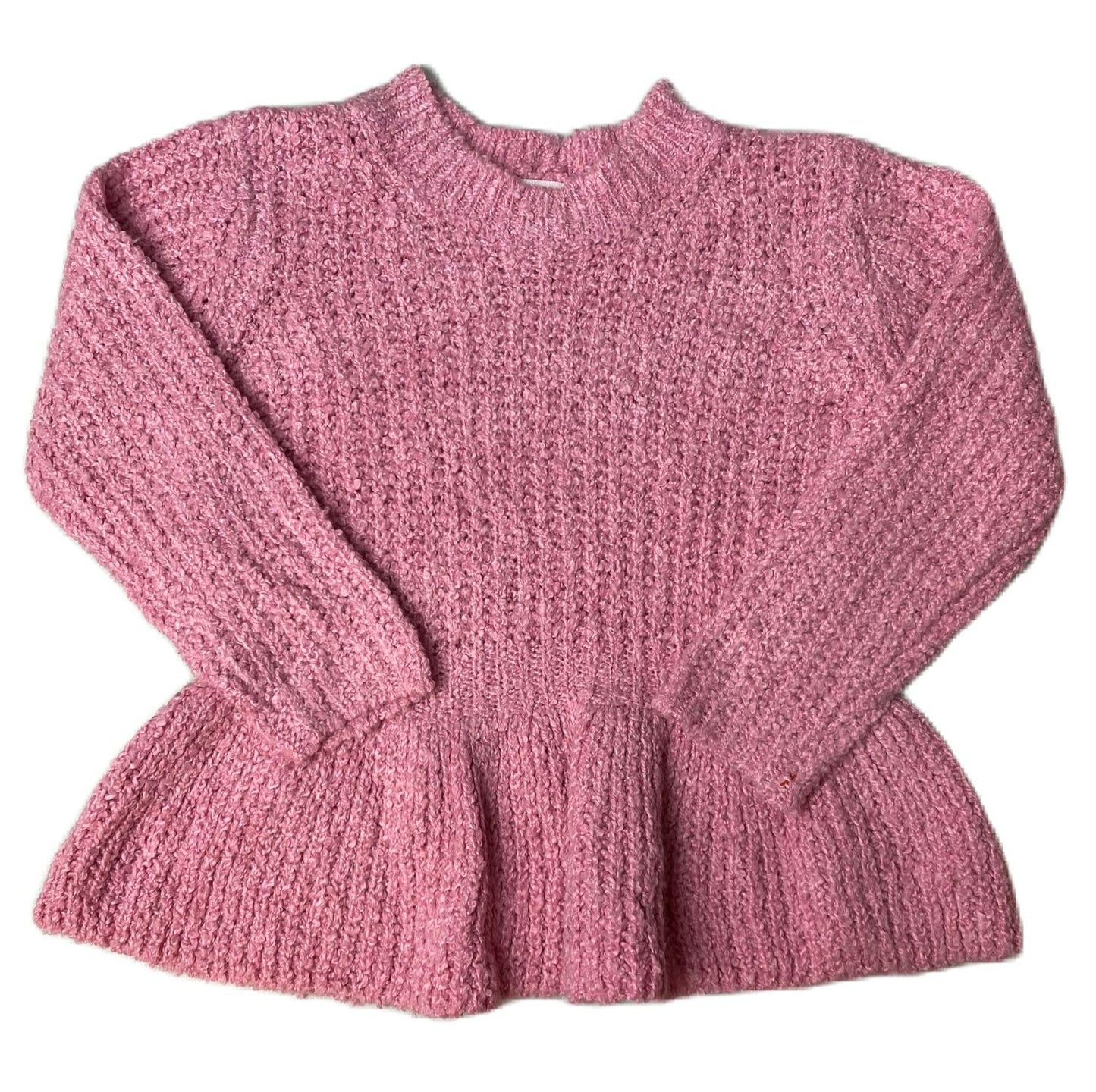 Girls Pink Plush Long Sleeve Flare Shirt - 2t