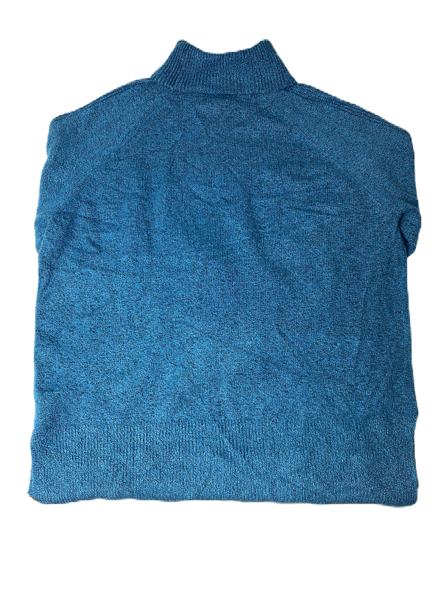 Women's Blue Long Sleeve Turtle Neck Sweatshirt - XL