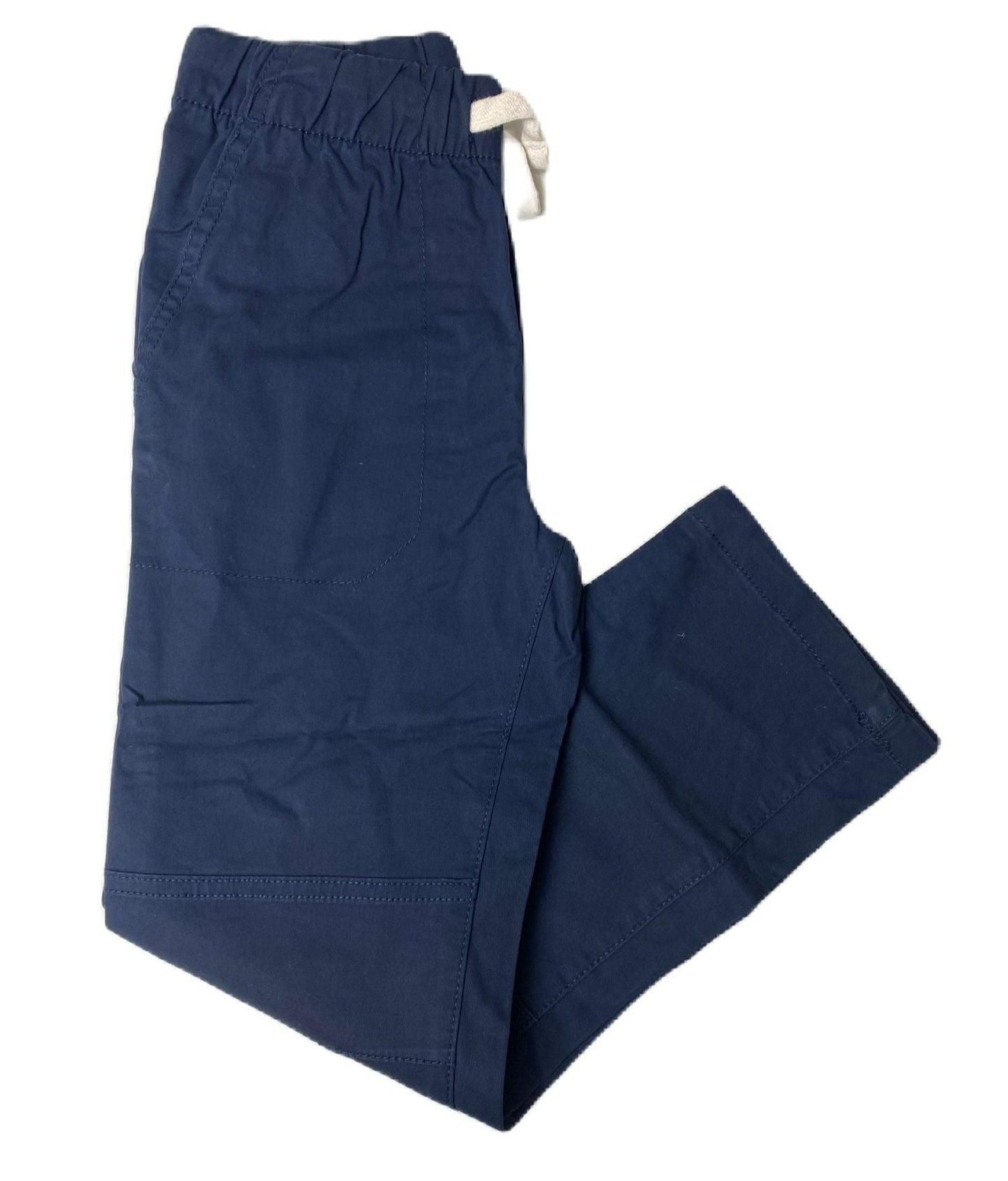 Boys Dark Blue Stretch Straight Drawstring Pants - 7