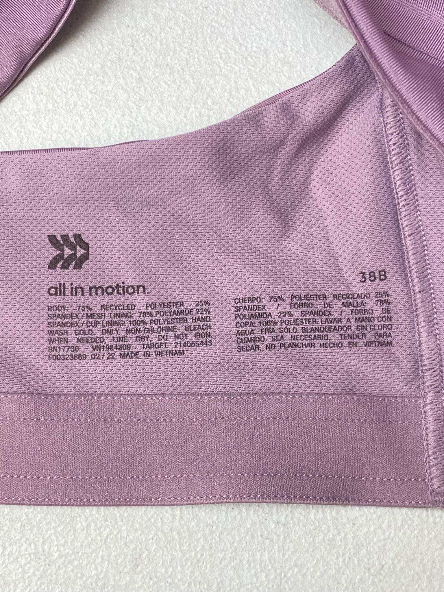 Women's Cross Back Wireless Adjustable Bra - 38B