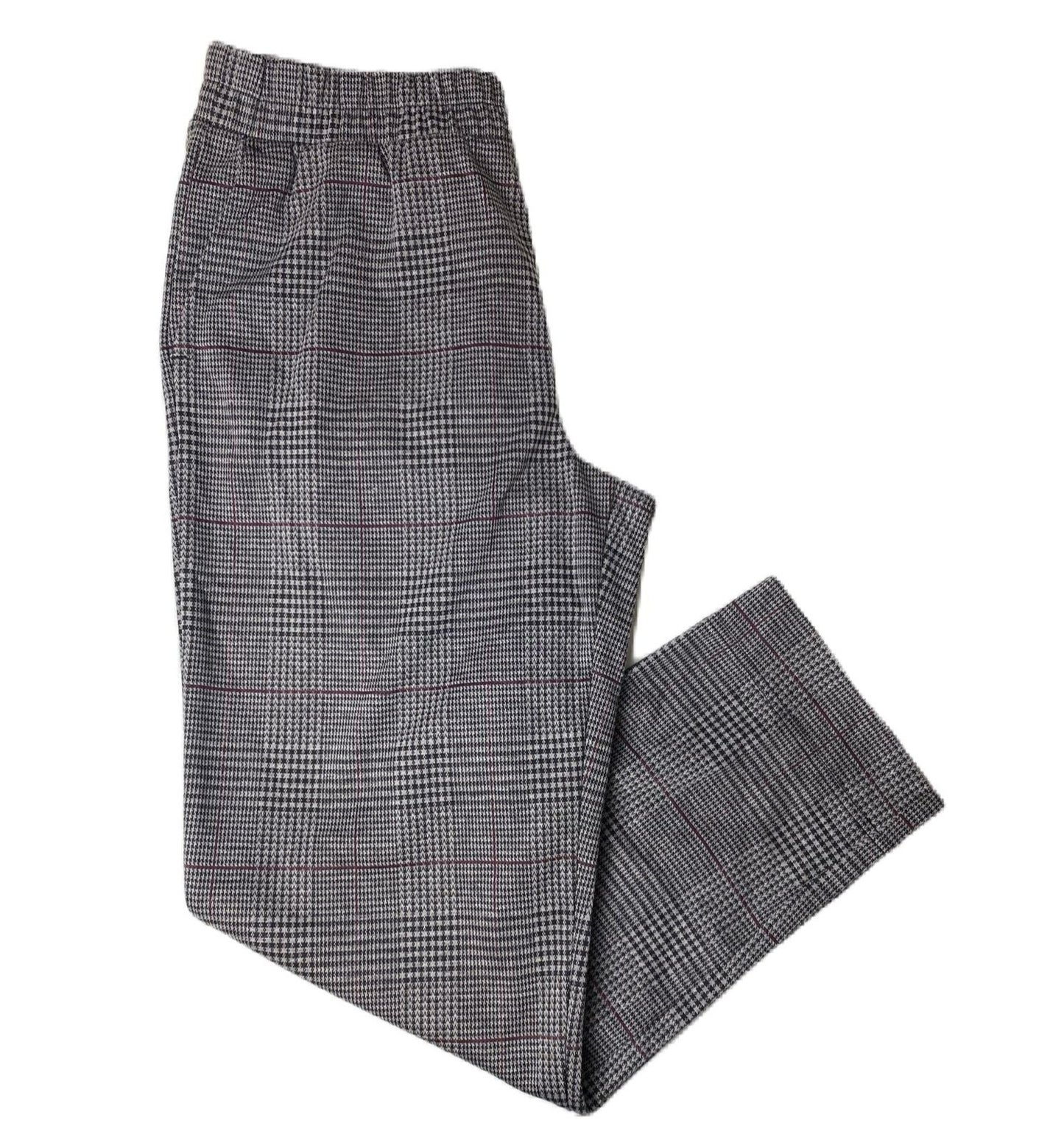 Black and Red Plaid Pattern Pants - S