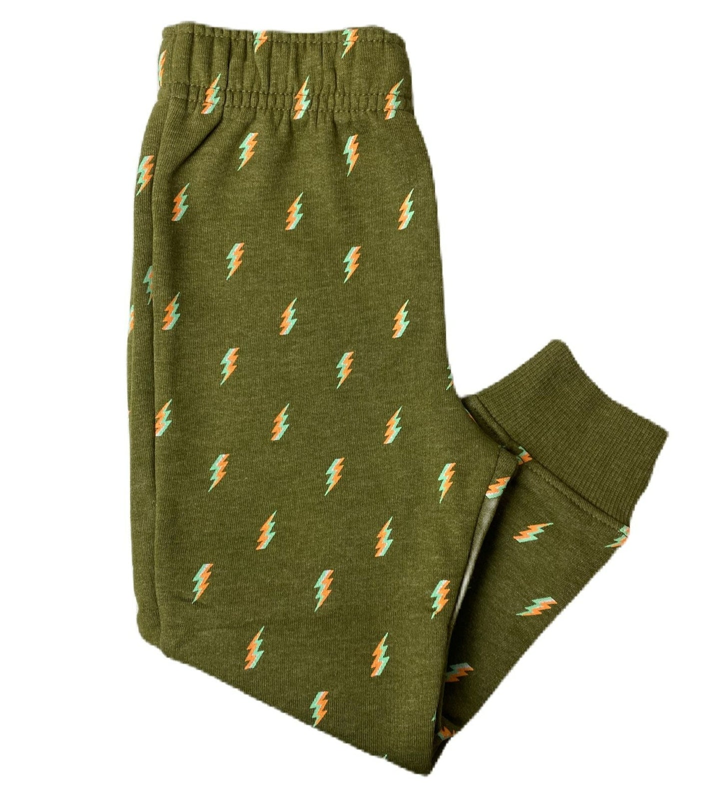 Girls Green Lightning Bolt Joggers - 3t