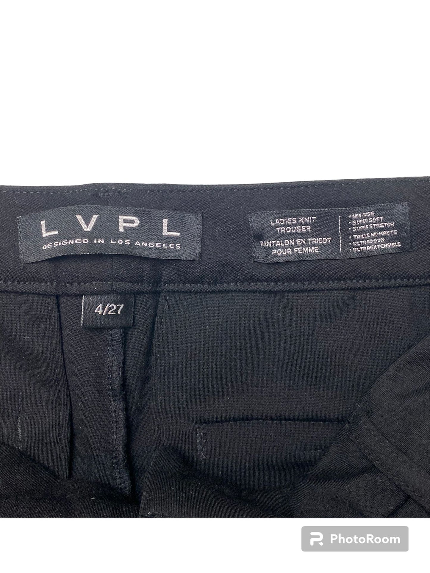 LVPL Women's Black Mid-Rise Soft Knit Pants - 4/27