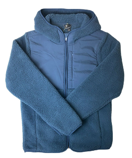 Women's Blue Full Zip Sherpa Fleece Jacket - S