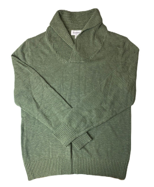 Women's Green Long Neck Sweater Top - M