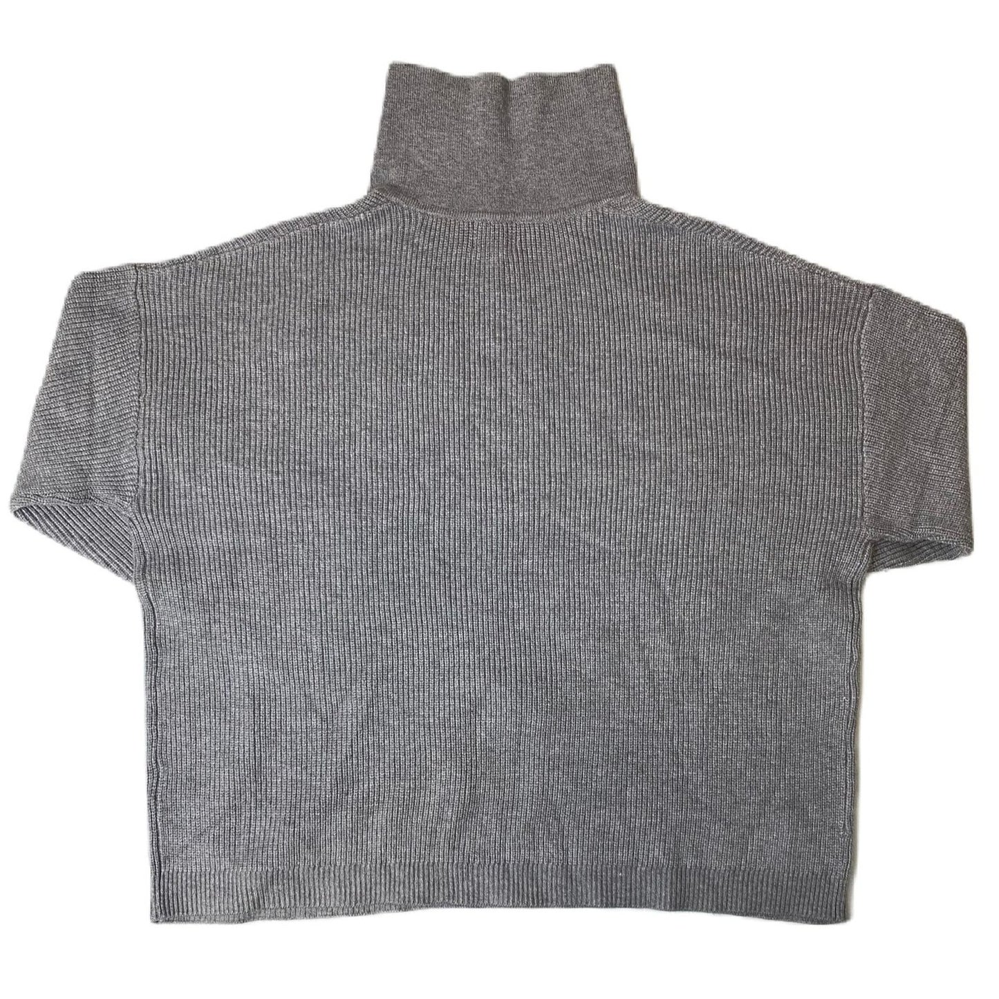 Women's Grey Collared V-Neck Knit Top - S