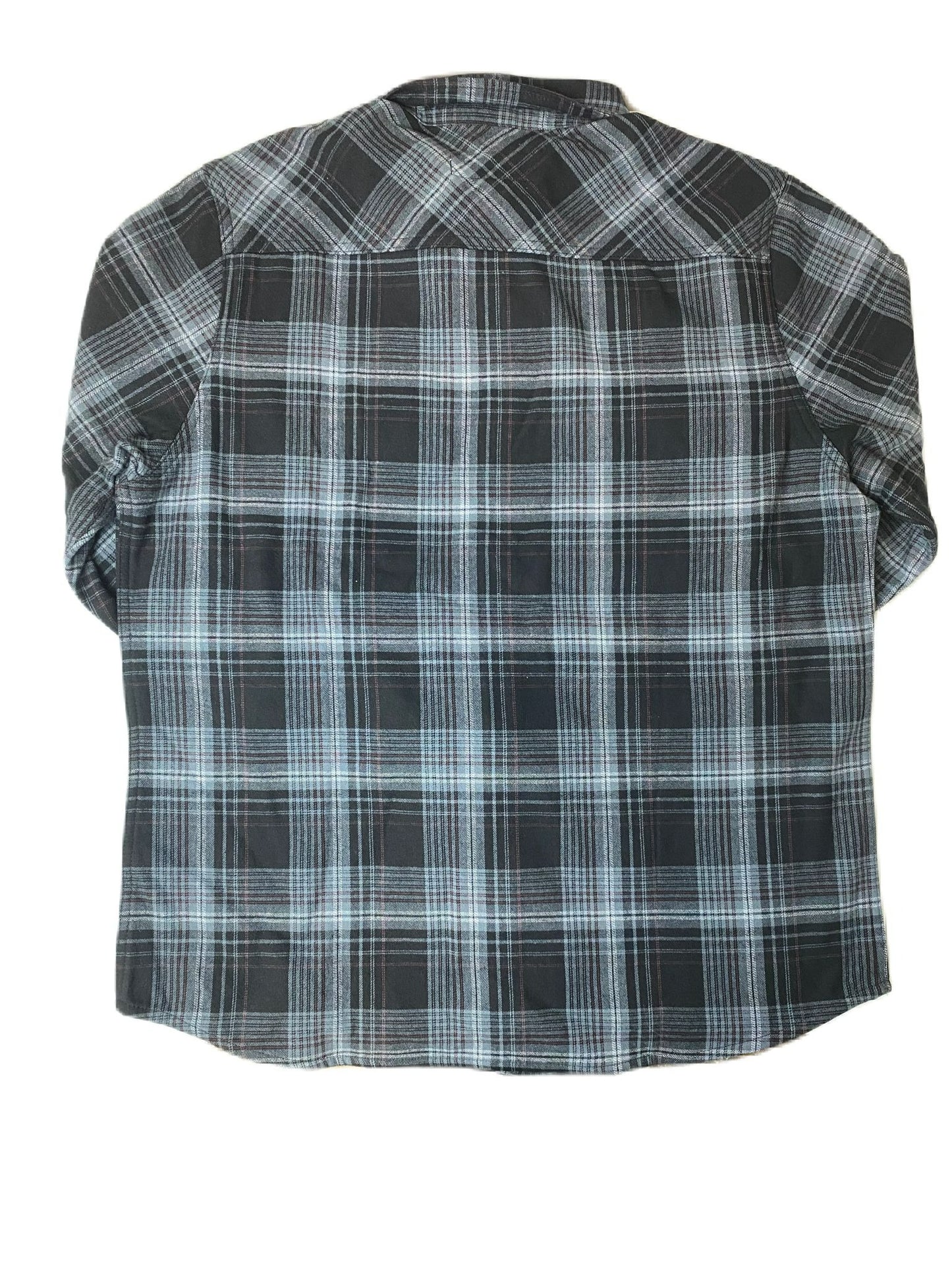 Men's Multicoloured Lined Button Up Plaid Long Sleeve Shirt - L