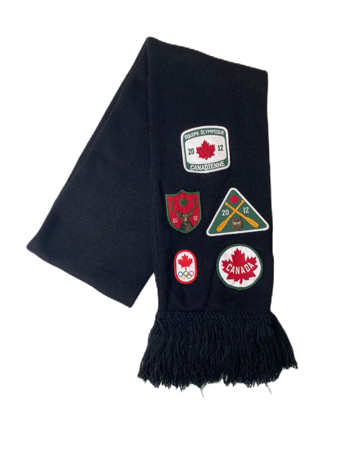 Black Canadian Olympic Patch Scarf