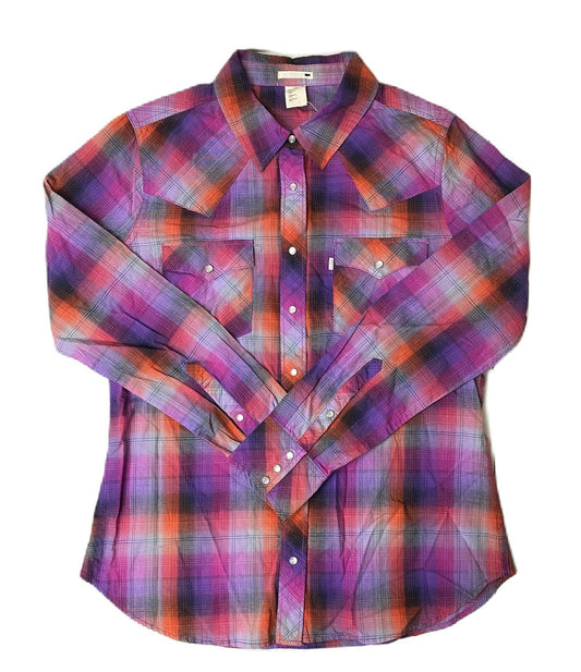 Women's Multicoloured Button Up Shirt - L