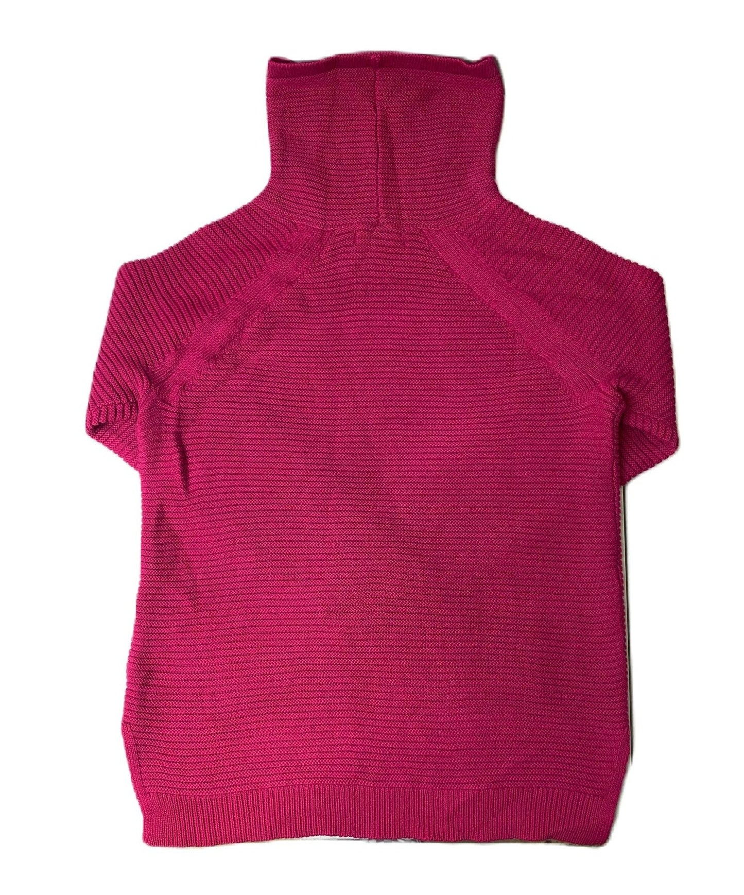 Women's Pink Long Sleeve Knit Loose Turtle Neck Sweater - XS